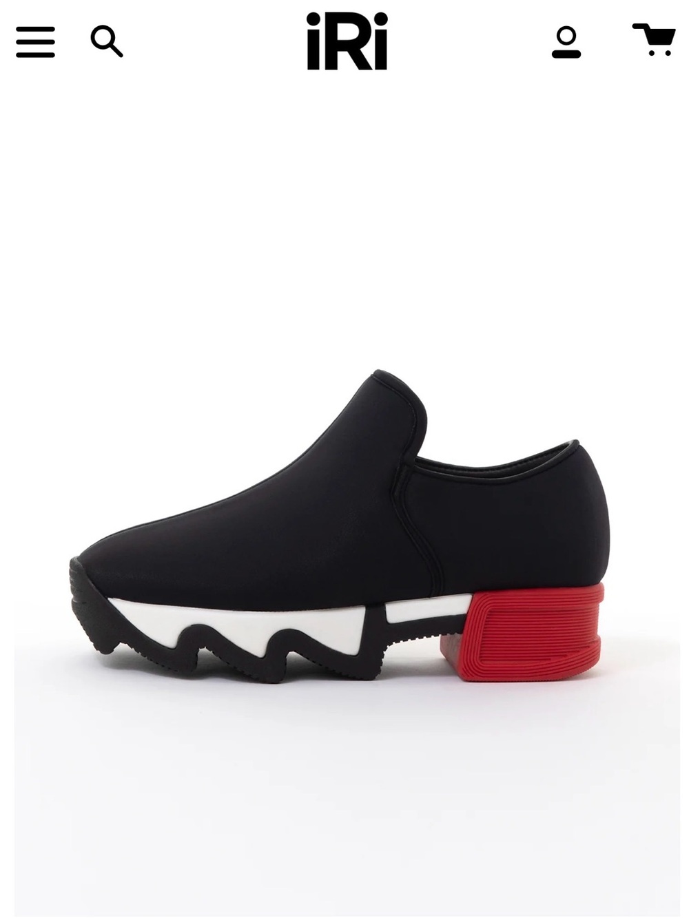 Black Slip-On Sneakers with Red Heel Accent